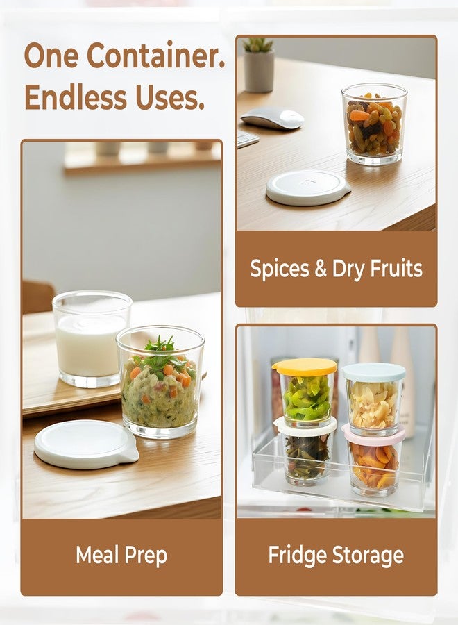 هوم إسنشالز مرطبان زجاجي فاخر من زجاج البوروسيليكات من هوم إسينشالز مع غطاء محكم الإغلاق - وعاء تخزين صغير للمطبخ للتوابل والبذور والأعشاب - مقاوم للحرارة | آمن للاستخدام في الميكروويف (عبوة من قطعة واحدة سعة 260 مل) - Image 5